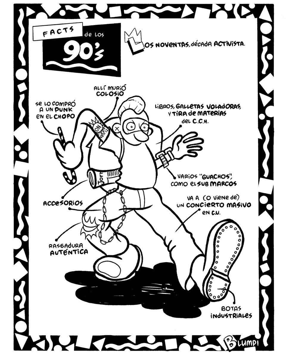 Facts de los 90s, serie gráfica por Blumpi: el activismo político