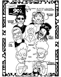 Facts de los 90s, serie gráfica por Blumpi: mujeres noventeras