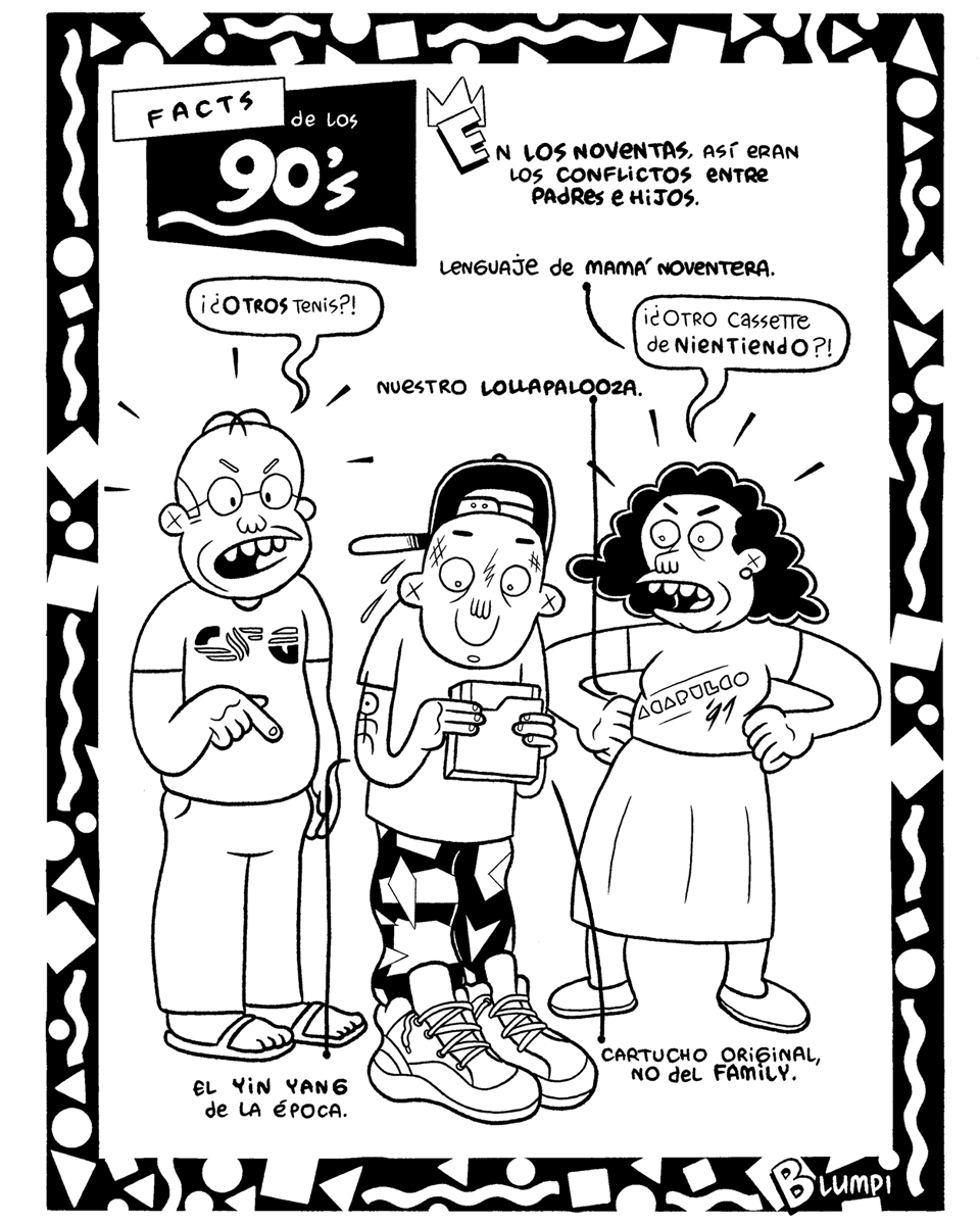 Facts de los 90s, serie gráfica por Blumpi: el Nintendo