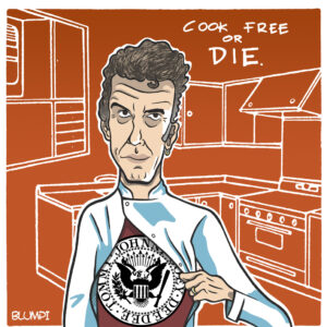 Retrato de Anthony Bourdain, por Jorge Flores, Blumpi.
