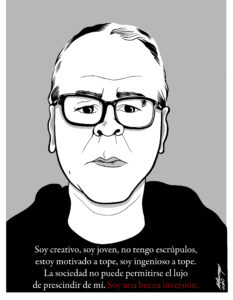 Retrato del escritor Bret Easton Ellis (American Psycho), por Jorge Flores, Blumpi.