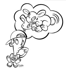 Ilustración de Blumpi para la revista Gorila