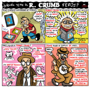 "¿Quién teme al R. Crumb feroz?", cómic sobre Robert Crumb, por Jorge Flores, Blumpi