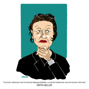 Retrato de Herta Müller, por Jorge Flores, Blumpi
