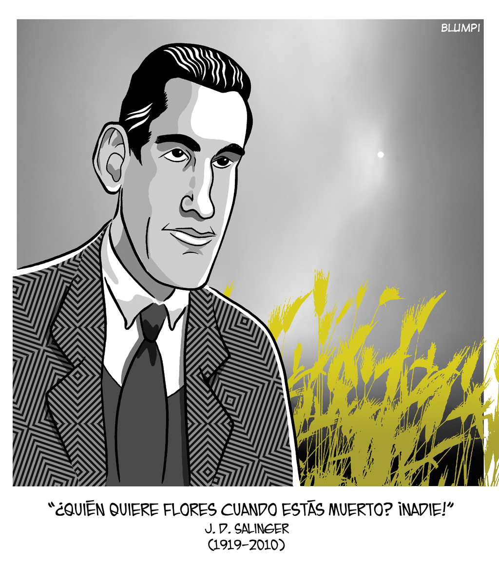 Retrato de JD Salinger, por Jorge Flores, Blumpi.