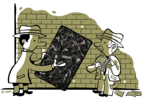 Ilustración sobre Jackson Pollock, por Jorge Flores, Blumpi.