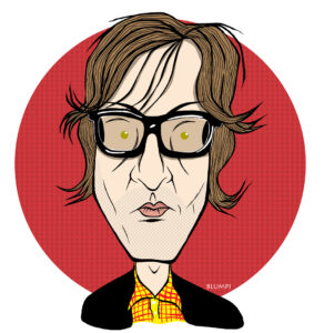 Retrato de Jarvis Cocker, por Jorge Flores, Blumpi, ilustrador mexicano.