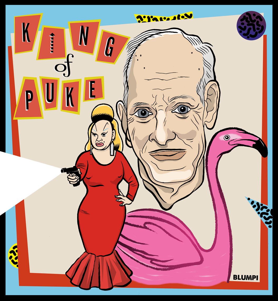 Retrato del cineasta John Waters, por Jorge Flores, Blumpi.