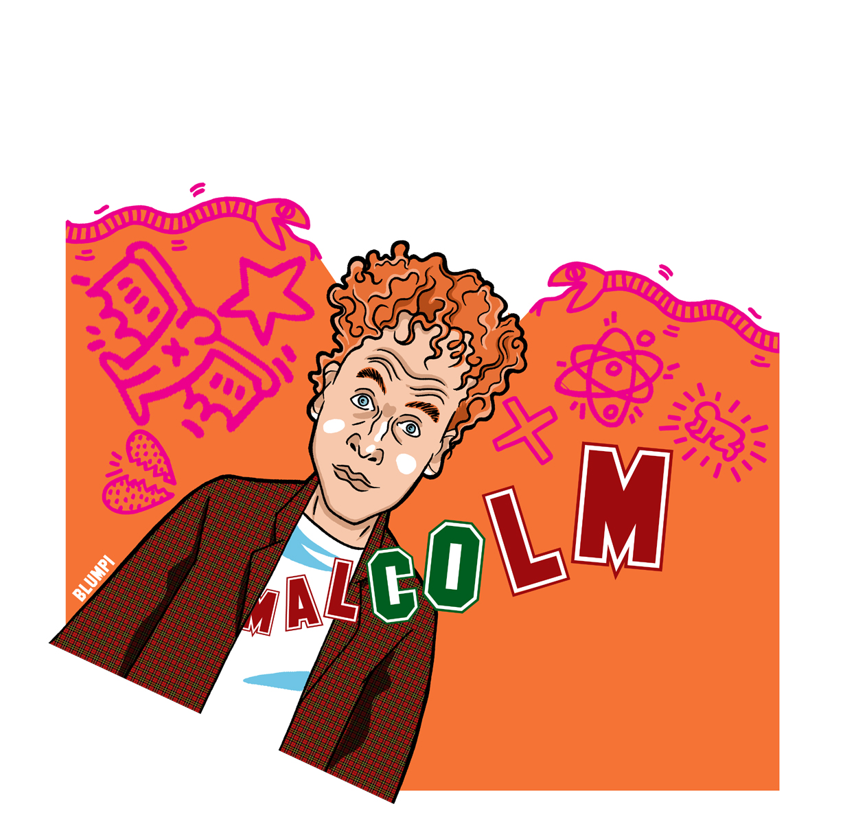 Ilustración de Malcolm McLaren, por Jorge Flores, Blumpi.