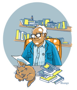 Retrato de Carlos Monsiváis, por Jorge Flores, Blumpi.
