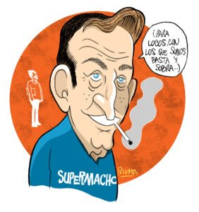 Retrato de Eduardo del Río, Rius, por Jorge Flores, Blumpi, , ilustrador mexicano.