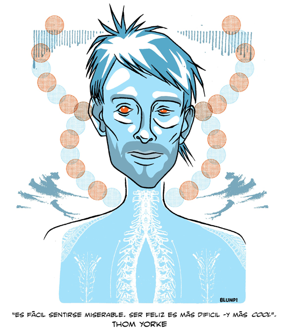 Retrato de Thom Yorke, por Jorge Flores, Blumpi