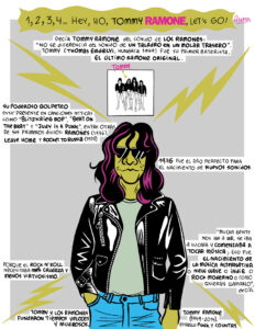 "Hey, Ho, Tommy Ramone, Let's Go", cómic por Jorge Flores, Blumpi