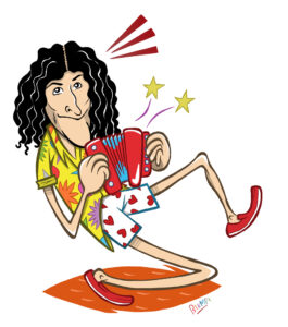 Retrato de "Weird Al" Yankovic, por Jorge Flores, Blumpi
