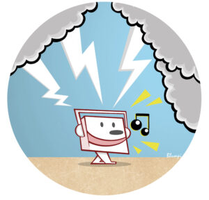 Ilustración editorial sobre la nube, por Jorge Flores, Blumpi